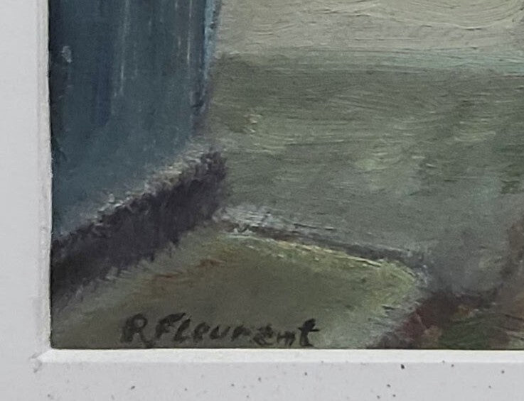 R.Fleurent (1904-1981) - Veduta del Gazometro di Roma