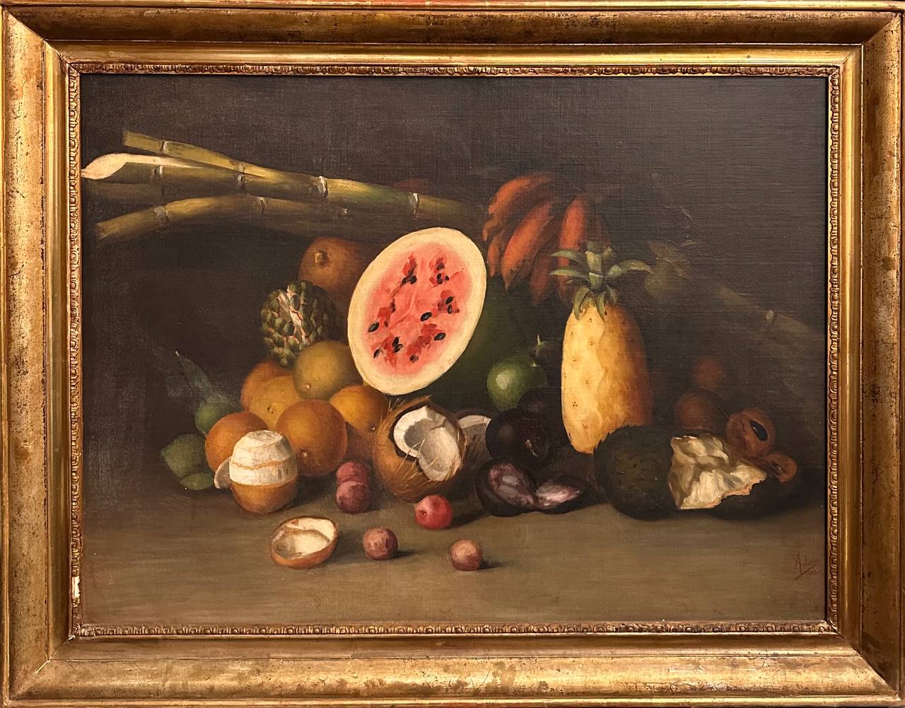 Natura morta con Anguria, Ananas e Cocco