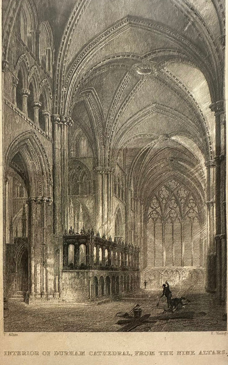 Veduta della Cattedrale di Durham/La cascata di High Force sul fiume Tees a Duram