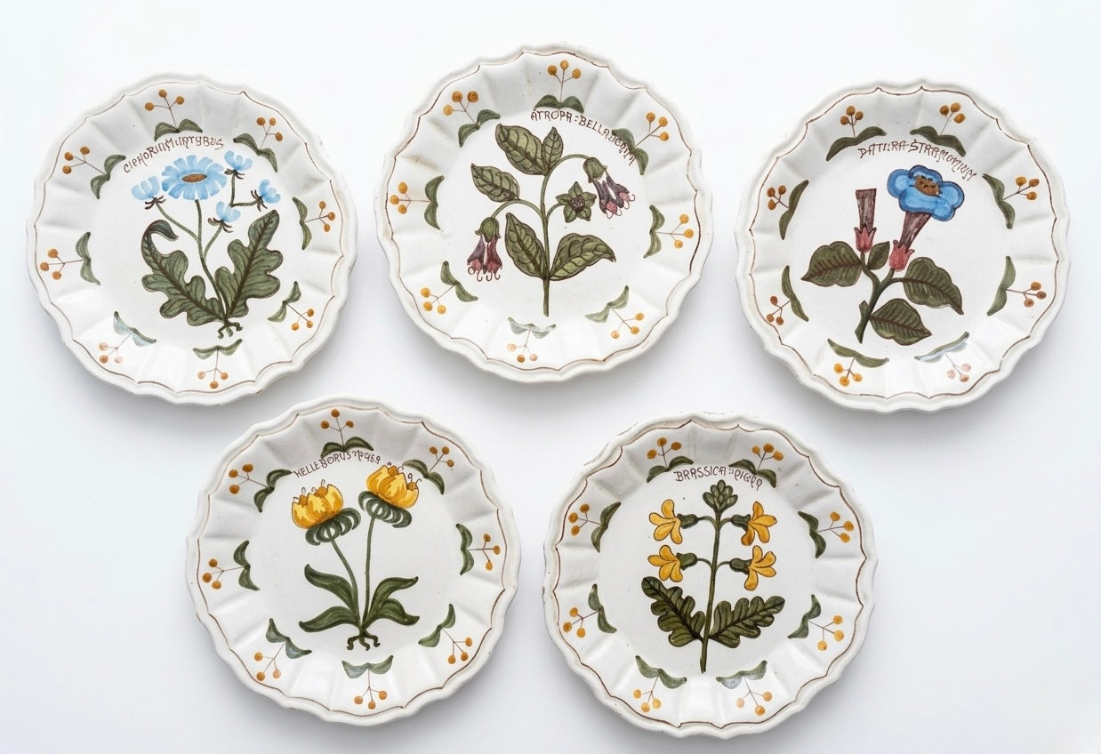 Set 5 piatti da parete - Rampini Gubbio