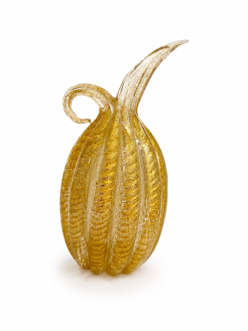 Vaso in vetro di murano cordonato d'oro - Barovier & Toso