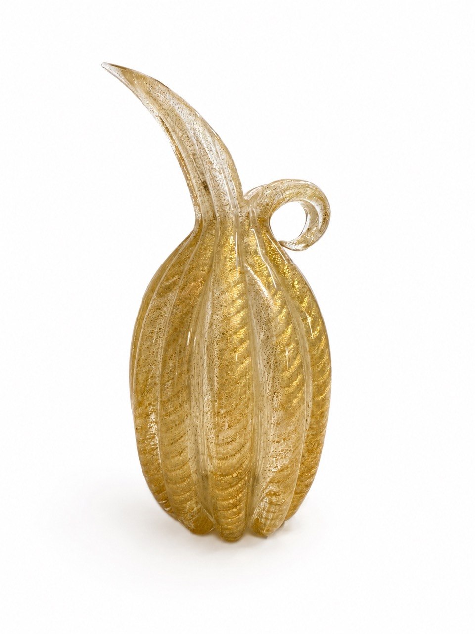 Vaso in vetro di murano cordonato d'oro - Barovier & Toso